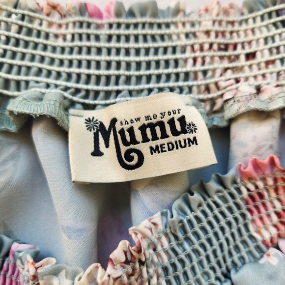 Show Me Your Mumu Hacienda Floral Maxi Dress Off Shoulder Ruffle Boho Pretty - Picture 6 of 7